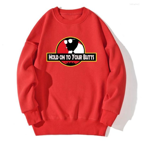 Sudaderas con capucha para hombre Hold On Your Butts Print Kpop Sudadera para hombre Harajuku Sudadera con capucha de cuello redondo Vintage Hipster Pullovers Fall Retro Moletom