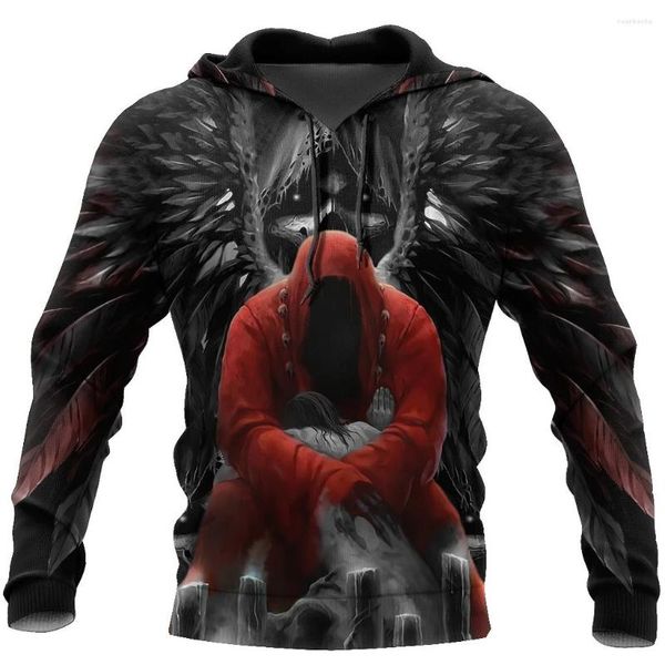 Sweats à capuche pour hommes Holloween Gothic Skull Imprimé Five Finger Death Punch Mens Punk Hip Hop Hooded Sweatshirt Cool Streetwear Pullover S-6XL