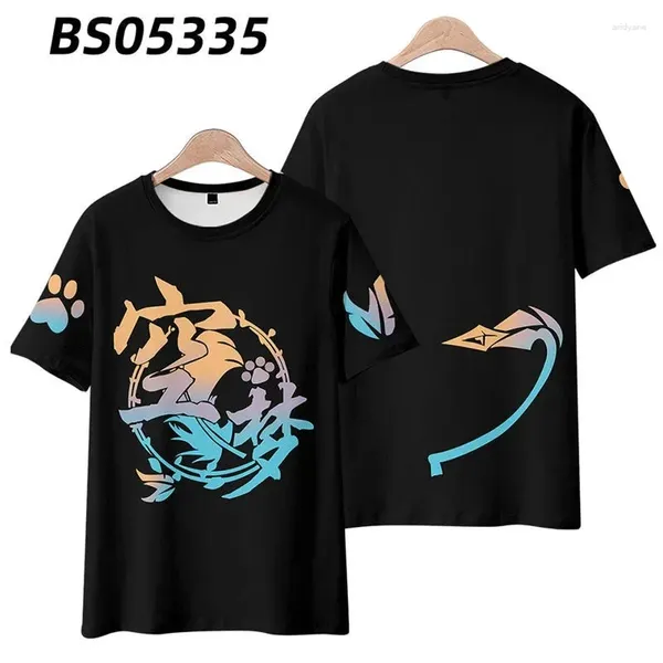 Hon capucha masculina Honkai Impact 3 Pardofelis sp Style Tampra de impresión 3D Camiseta Fashion Fashion Round Campo de manga corta Rear Streetwear