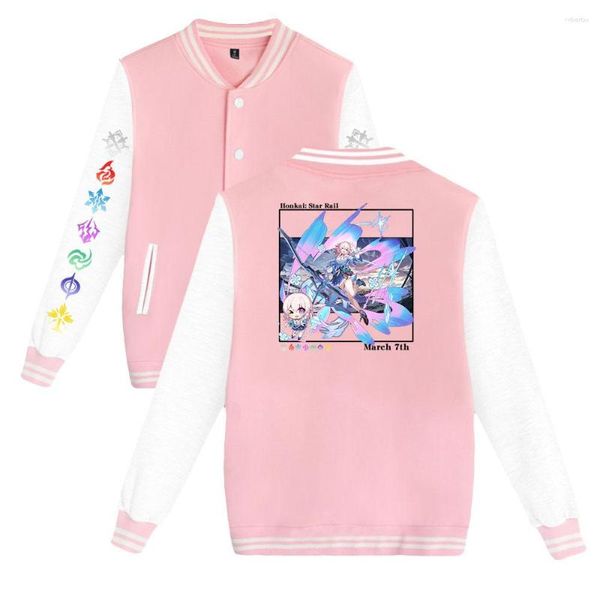 Sweat à capuche pour homme Honkai Star Rail 2D Baseball Jacket Capless Sweat Femme/Homme