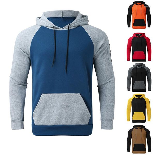 Sudaderas con capucha para hombre con capucha y bolsillo superior de terciopelo engrosado