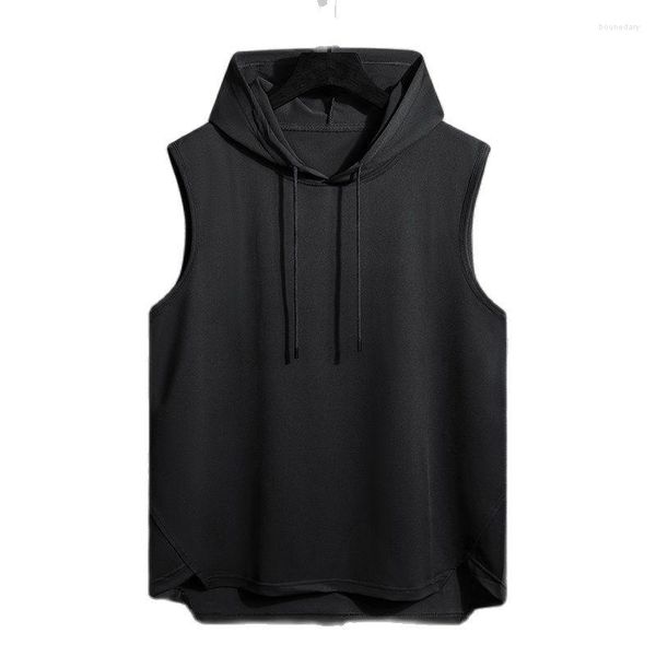 Hommes Hoodies T-shirt À Capuche Hommes D'été Coréen Demi Manches Pull Top Doux Lâche T-shirt Streetwear Sans Manches Tops Cordon Vêtements