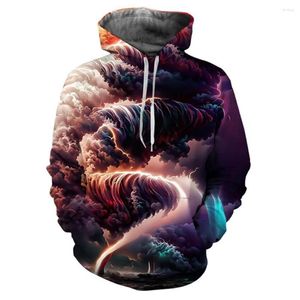 Herenhoodies Hoodie 3D-geprinte Kleurrijke Tornado's Sweatshirts Kleding Dagelijkse mode Herfst Lange mouw voor heren