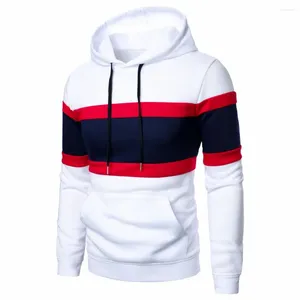 Sweat à capuche pour hommes Hoodie Automne Couleur Hooded Couleur assortie Poches Casual Preppy Streetwear Exercice Daily Men Top Pullover