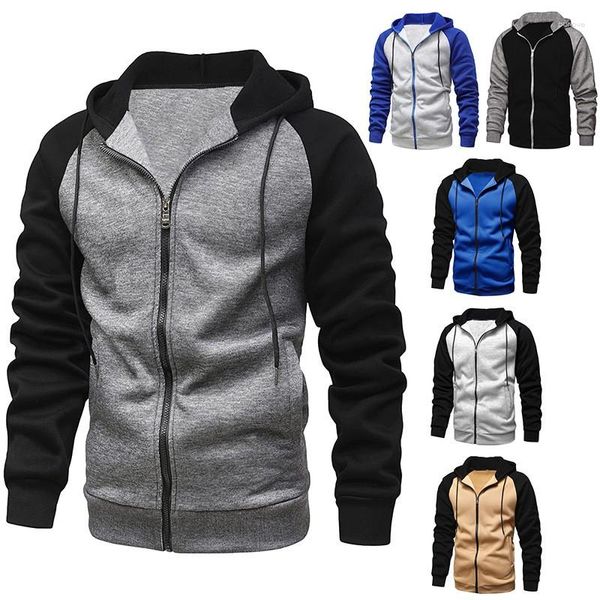 Sudaderas con capucha para hombre Ropa masculina Invierno Jersey negro con cremallera para hombres