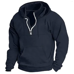 Sweats à capuche pour hommes Sweat à capuche Quarter Zip Noir Vin Bleu Marine Vert Foncé Sweats unis Pull unisexe Sweat à capuche pour hommes