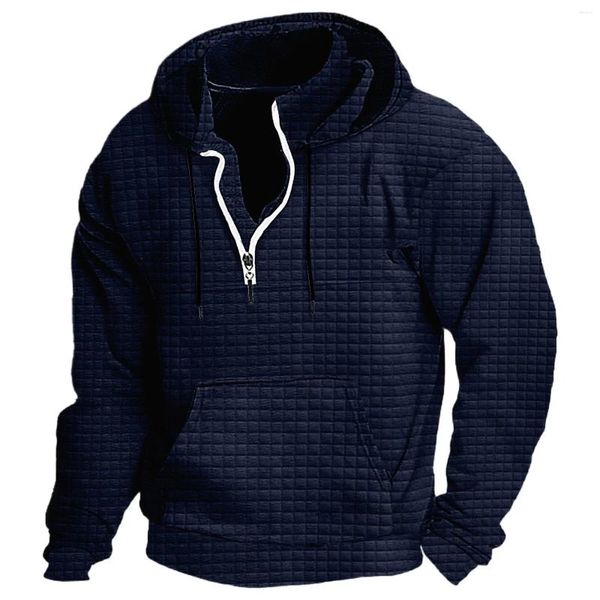 Sweats à capuche pour hommes Sweat à capuche Quarter Zip Sweat à capuche tendance uni Sweat-shirt unisexe surdimensionné