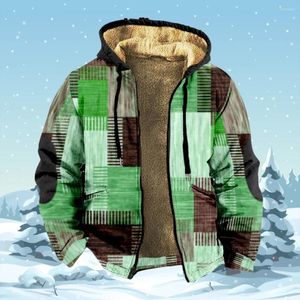 Herenhoodies met capuchon en ritssluiting voor heren Casual patchwork-ontwerp Kleurblok Winterjas Sweatshirt met lange mouwen en capuchon