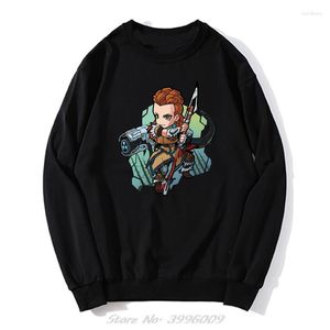 Sweat à capuche homme Horizon Zero Dawn jeu d'action mignon Aloy sweat à capuche Vintage Anime hommes pull surdimensionné sweat pull Streetwear Harajuku