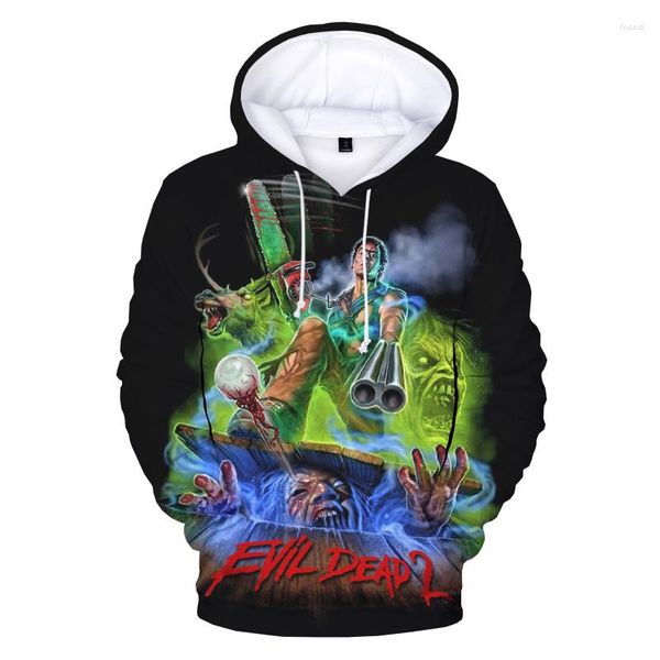 Sudaderas con capucha para hombre, películas de terror, Ash VS Evil Dead, gráfico 3D, sudadera Harajuku para Halloween, jerséis de gran tamaño, abrigo, Tops