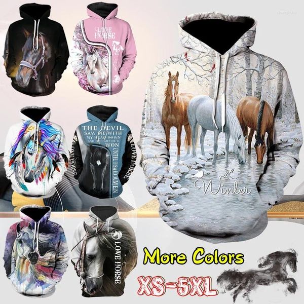 Sudaderas con capucha para hombre Caballo 3D Impreso Nylon Hombres Mujeres Casual Ligero Transpirable Camisas de manga larga Tops Señoras Jersey Sudaderas