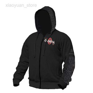 Hoodies voor mannen Hot koop Mode Bodybuilding Hoodies Mannen splicing Sportscholen OLYMPIA mannen Lange mouw Katoen Sportkleding Fitness Pullover Muscle Tops HKD230704