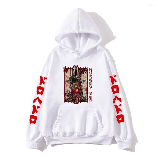 Sudaderas con capucha para hombre Hungry Bug Dorohedoro Anime Print Kaiman Vintage Hip Hop Casual sudadera Streetwear moda Harajuku Pullover Hoodie