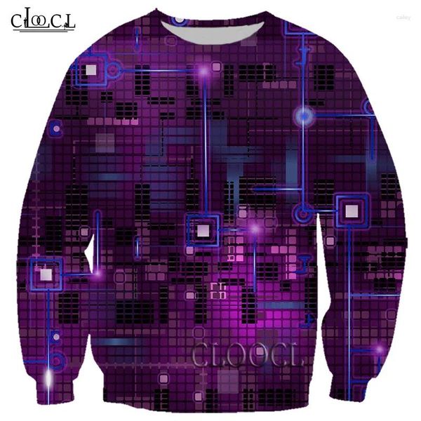 Sudaderas con capucha para hombre, sudaderas con estampado 3D de Chip electrónico HX, moda Hip Hop, manga larga, chándal salvaje Harajuku, Tops Drop