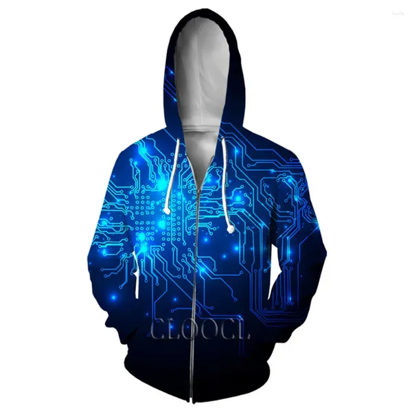 Sweats à capuche pour hommes HX EST Sweat à capuche à capuche drôle puce électronique hommes femmes impression 3D mode unisexe décontracté harajuku all-match streetwear tops