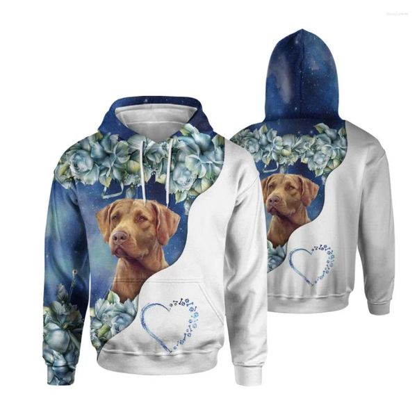 Sudaderas con capucha para hombre HX Graphic Flowers Men Labrador Ropa estampada en 3D Sudadera con capucha informal Sudaderas Harajuku unisex