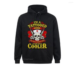 Sweats à capuche pour hommes I'm A Tattooed Women Cooler Skull Roses RN LPN Gift Sweatshirts For Male VALENTINE DAY Casual Hoods
