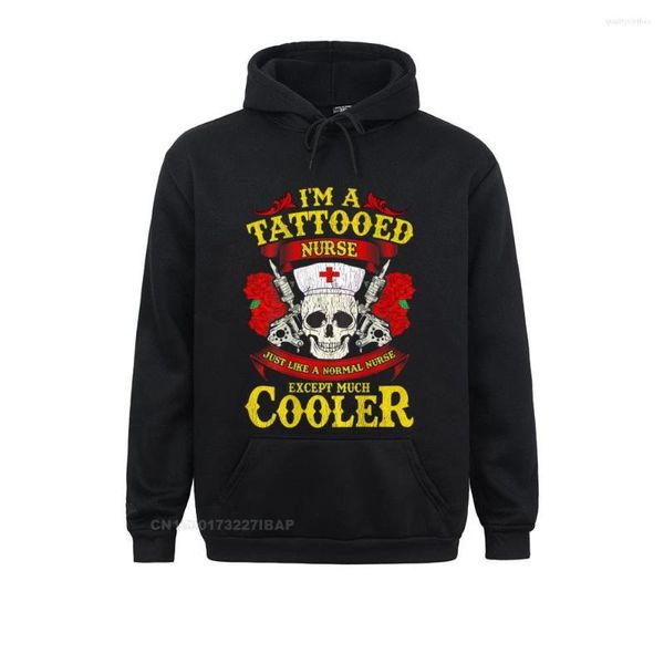 Sweats à capuche pour hommes I'm A Tattooed Women Cooler Skull Roses RN LPN Gift Sweatshirts For Male VALENTINE DAY Casual Hoods