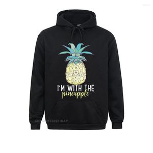 Sudaderas con capucha para hombre Estoy con la piña Divertido disfraz de Halloween a juego Diseño de suéter con capucha para hombres Descuento Loco