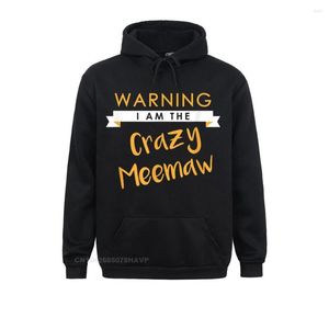 Sweats à capuche pour hommes I Am The Crazy Meemaw Shirt Funny Cute Matching Gift Mens Long Sleeve Thanksgiving Day Sweatshirts Faddish Hoods
