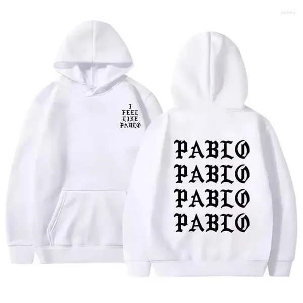 Sudaderas para hombres, siento que Pablo Men Fashion Letter Graphic Se imprimió sudaderas mujeres frescas casuales cascas de huerto hojas