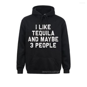 Heren Hoodies Ik hou van tequila en misschien 3 mensen grappige alcoholliefhebbers modieuze mannen sweatshirts printen met lange mouwen vrijetijdskleding