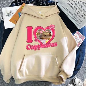 Mannen Hoodies I LOVE CAPYBARAS Hoodie Vrouwen mannen Paar Jas Herfst Streetwear Kleding Grappige Capybara Gift Tshirt Custom Sweatshirts