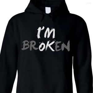 Herenhoodies Ik ben ok gebroken onzichtbare ziekte Unisex Pullover Hoodie Sweatshirt