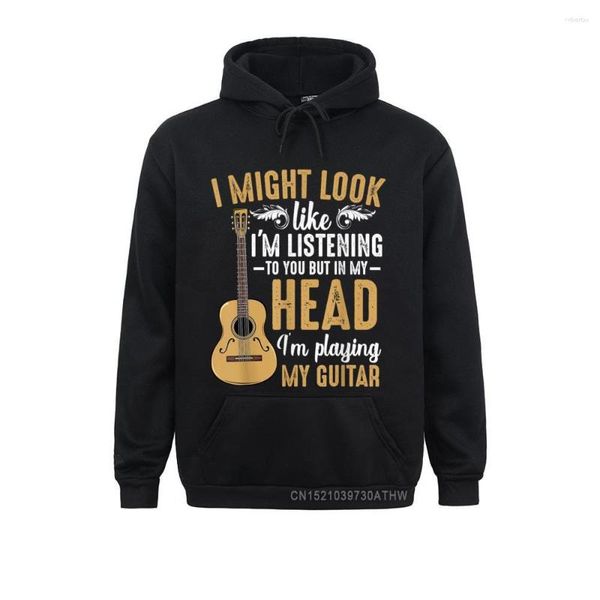 Sweats à capuche pour hommes je pourrais ressembler à ce que je t'écoute musique drôle guitariste hauts à capuche hommes sweats dominants vêtements d'automne