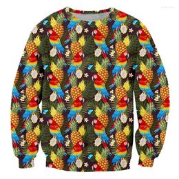 Sweats à capuche pour hommes IFPD 3D perroquet impression sweat nouveauté feuilles d'ananas Weatshirts hommes/femmes mode pull ample fournisseur en gros