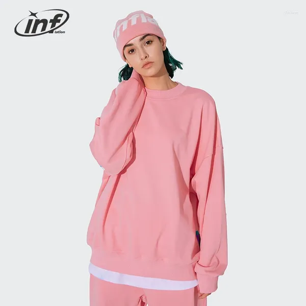 Sudaderas con capucha para hombre INFLATION Sudaderas coloridas de gran tamaño Unisex Color sólido French Terry Hip Hop Jerséis