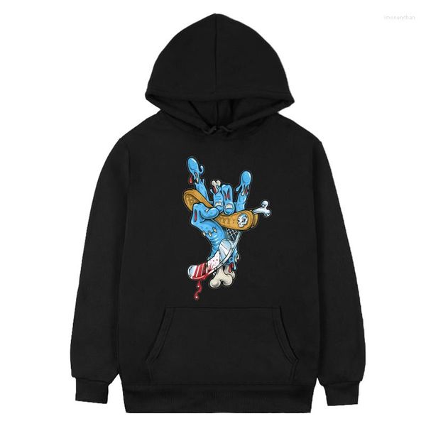 Sweats à capuche pour hommes Gestes de la main intéressants Personnalisé Dessin animé confortable Unisexe Lettres Couple Manga Cool Sweat Tops Paire créative Mignon