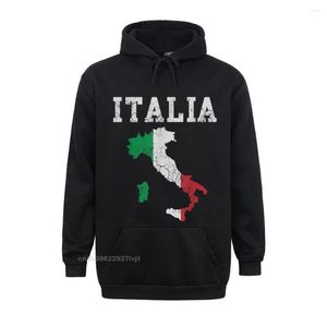 Hommes Hoodies Italia Italie Drapeau Carte Italien Italiano Famille À Capuche Rife Homme Streetwear Street Tops Chemises Coton Imprimé