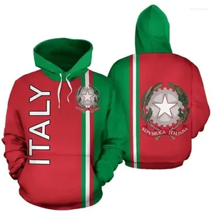 Herenhoodies Italië Vlag Nationaal Embleem 3D Print Hoodie Herenkleding Mode Sport In Italiaanse Fitness Pullover Sweatshirts