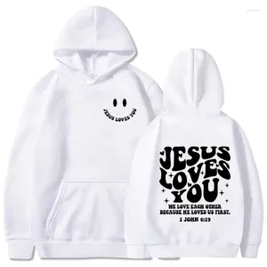 Herenhoodies Jesus Loves You Dubbelzijdig bedrukt High Street Fashion Oversized Sweatshirts Heren Dames Kwaliteit Vintage Sudaderas