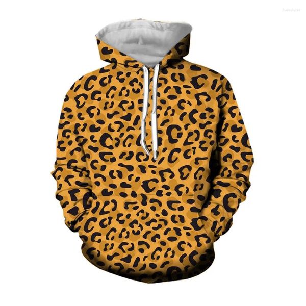 Sudaderas con capucha para hombre Jumeast Ropa estética 3D Estampado de leopardo Moda para hombre Ropa de calle informal Sudadera con capucha de gran tamaño Ropa para hombre Abrigos cómodos