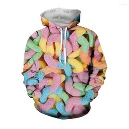 Heren hoodies jumeast 3d kleurrijke snoepjes geprinte mannen grafische streetwear herfst esthetische capuchon sweatshirts unisex zoete kawaii kleding