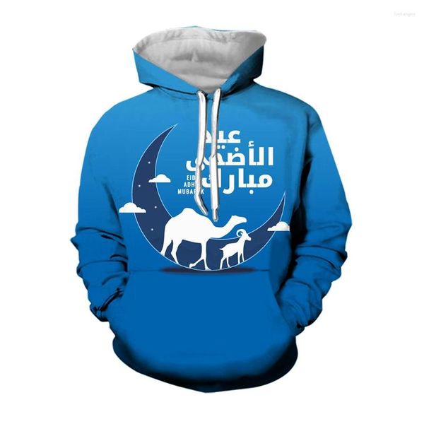 Sweats à capuche pour hommes Jumeast 3d In Arab Moon Goat Arabic Alphabet Funky 2000 Aesthetic Overfit Hooded Sweatshirts Uk Drip Clothes For Men