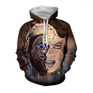 Sweats à capuche pour hommes Jumeast 3D imprimé Steampunk esthétique Robot dirigeable graphique décontracté Baggy pull à capuche hauts Streetwear hommes vêtements