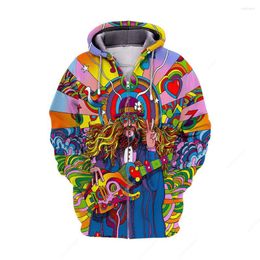 Sweats à capuche pour hommes Jumeast Peace Love Hippie Men Zipper 3D Imprimé Vintage 90s Anti War Sign Sweats à capuche Cartoon Drip Youth Clothes