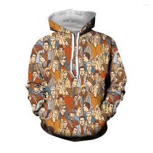 Heren hoodies jumeast vreemde figuur print fleece voor mannen kleurrijke capuchon sweatshirts lengte mouw heren hoodie winter jas kleding