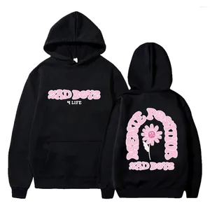 Heren Hoodies Junior H Sad Boyz 4 Life Merchand Flower Hoodie 2024 Wereldtour Lange Mouw Streetwear Women Men Hooded Sweatshirt Hip Hop