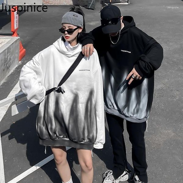 Sweats à capuche pour hommes Juspinice hiver hommes imprimés Hoded lâche Goth sweats Harajuku coréen Couple pulls Streetwear Y2k vêtements hauts