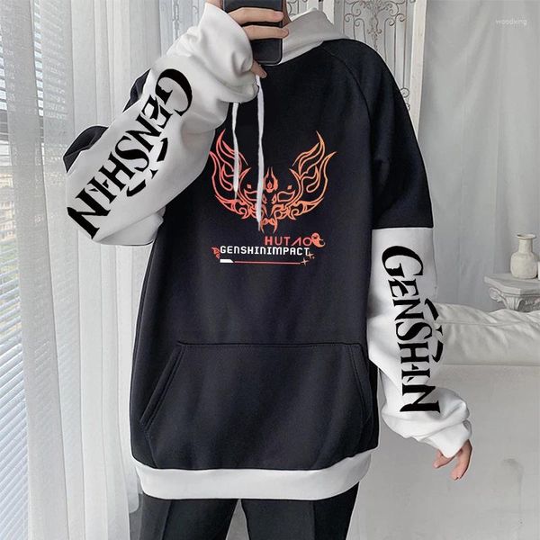 Sweat à capuche pour hommes, Kawaii Genshin Impact Hu Tao, Logo Streetwear drôle monde ouvert, graphiques de Cosplay Harajuku