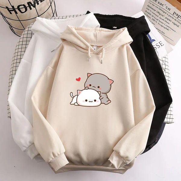 Sweat-shirt anime pour hommes kawaii girl kawaii fleece harajuku surdimensionné pull décontracté mignon couple à soupe de cadeau de la Saint-Valentin 2024