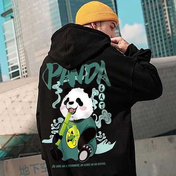 Sudadera para hombres Kawaii anime vintage panda estampado divertido para hombre de manga larga informal sudaderas con capucha masculina ropa y2k hombre ropa