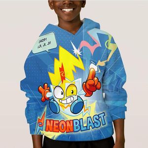 Heren Hoodies Kazoom Kids Superthings Series 8 NeonBlast Cartoon 3D Hoodie Boys Girls Pullover Tops Children Anime Sweatshirt Sudadera