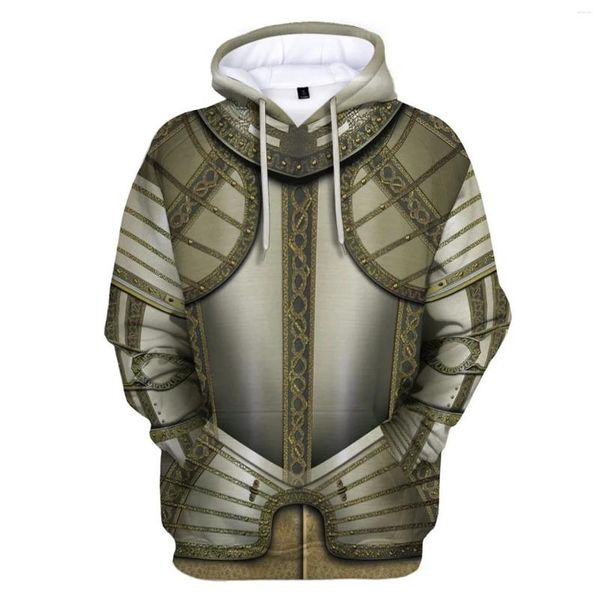 Sweats à capuche pour hommes Knight Armor 3D motif imprimé sweat à capuche manteau hommes femmes mode Vintage Y2K vêtements pull à capuche