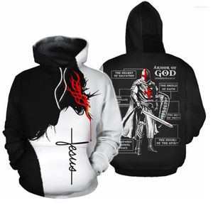 Hoodies Hoodies Knights Templar Armor Veste Crusader Cross Médievale SweathiT Pullover Full Imprimé 3D Sweat à capuche pour hommes Men