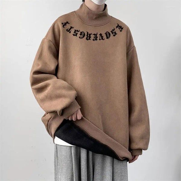 Sudaderas con capucha para hombre Diseño de estilo simple coreano Patrón de texto en sánscrito Sudadera con cuello redondo para hombres y mujeres Top informal para parejas retro de Hong Kong